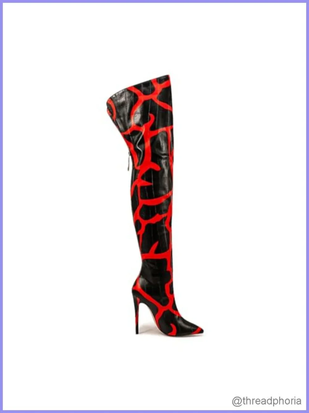 Women's Stiletto Heel Thigh High Boots Back Zip Pointed Toe 4.72